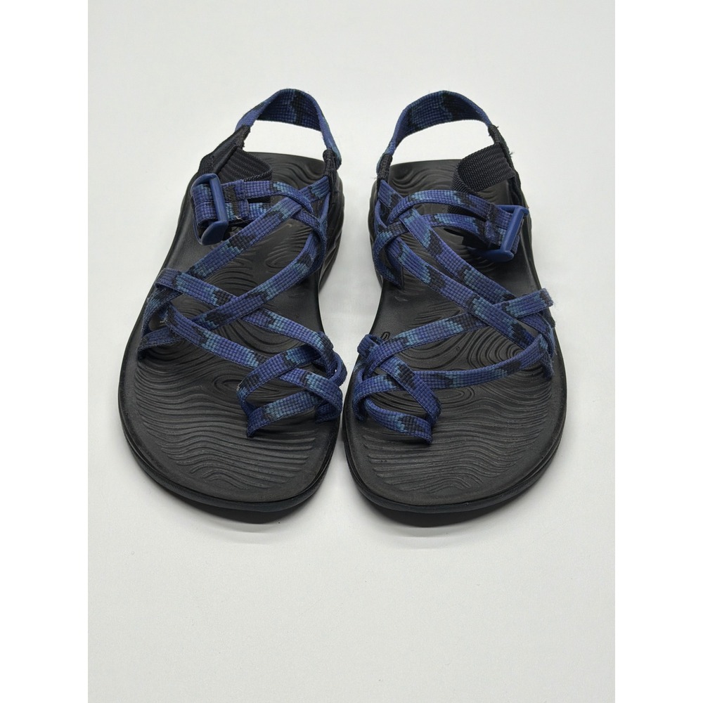 Chaco Z/Cloud X2 Womens Sport Sandals Blue Black Geometric Strappy Toe Loop 7